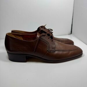 Bally Fantastic Brown Leather Derby Shoes Men’s 8.5 Made in France Retro Classic